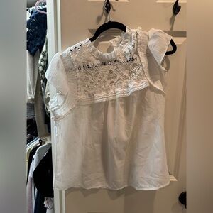 Elegant White Lace Women's Top